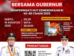 Pemprov Sulsel Akan Gelar Jalan Santai dan Kirab Bersama Gubernur dalam Rangka HUT RI ke-80