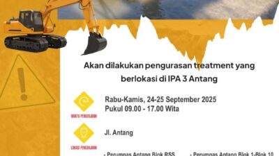 PDAM Makassar Kuras IPA 3 Antang, Ini Daftar Wilayah yang Terdampak