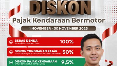Bapenda Sulsel Perpanjang Insentif PKB hingga 30 November 2025, Wajib Pajak Diimbau Manfaatkan