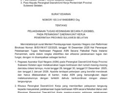 Akhir Tahun, ASN Pemprov Sulsel Diperbolehkan Bekerja dari Rumah