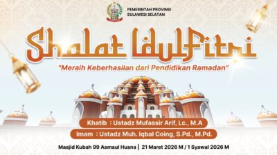 Ustadz Mufassir Arif Jadi Khatib Shalat Idul Fitri di Masjid Kubah 99 Makassar