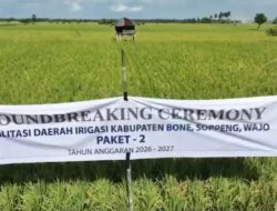 Perkuat Jaringan Irigasi, Gubernur Sulsel Groundbreaking Program MYP Irigasi di Soppeng-Bone-Wajo