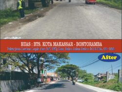 Update MYP Paket 2: Marka Jalan Ruas Gowa–Barombong–Takalar Mulai Terpasang