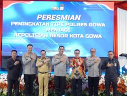 Bersama Forkopimda, Wabup Darmawangsyah Muin Hadiri Pengukuhan Peningkatan Starus Polresta Gowa 