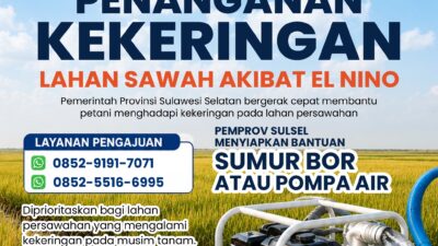 Perkuat Mitigasi Kekeringan, Gubernur Sulsel Siapkan Bantuan Pompa Air dan Sumur Bor untuk Wilayah Petanian