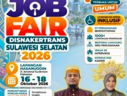 Sambut 357 Tahun Provinsi Sulawesi Selatan, Disnakertrans Gelar Job Fair 2026